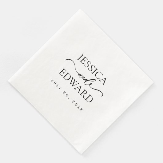 Elegantes einfaches Monogramm Modernes Chic Minima Serviette (Ecke)