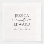 Elegantes einfaches Monogramm Modernes Chic Minima Serviette (Vorderseite)