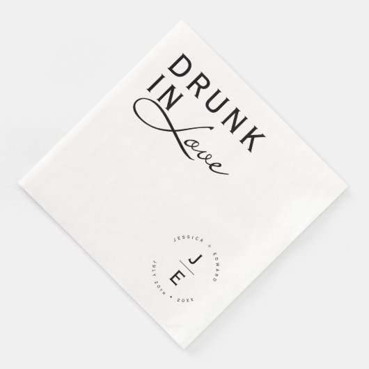 Elegantes einfaches Monogramm Modernes Chic Minima Serviette (Ecke)