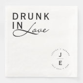 Elegantes einfaches Monogramm Modernes Chic Minima Serviette (Vorderseite)