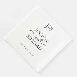 Elegantes einfaches Monogramm Modernes Chic Minima Serviette