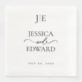 Elegantes einfaches Monogramm Modernes Chic Minima Serviette (Vorderseite)