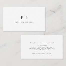 Elegantes einfaches Monogramm Professional Minimal Visitenkarte