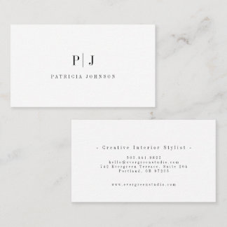 Elegantes einfaches Monogramm Professional Minimal Visitenkarte