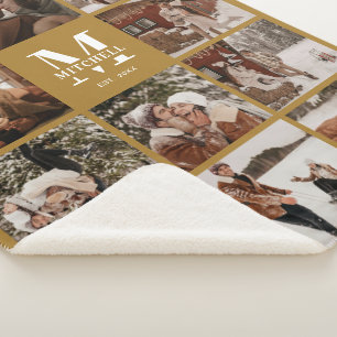 Elegantes, einfaches Multi Foto Collage Vintag Gol Sherpadecke