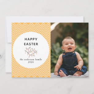 Elegantes einfaches Muster Frohe Ostern Foto Feiertagskarte