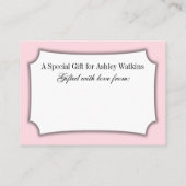 Elegantes, einfaches, nacktes Brautparty, rosa Begleitkarte (Rückseite)