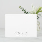 Elegantes einfaches Name Script-Foto Hochzeit Dankeskarte (Stehend Vorderseite)