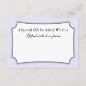 Elegantes, einfaches No Wrap Brautparty, Lavendel Begleitkarte (Rückseite)