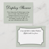 Elegantes, einfaches No Wrap Brautparty, Sage Gree Begleitkarte (Vorne/Hinten)