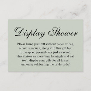Elegantes, einfaches No Wrap Brautparty, Sage Gree Begleitkarte