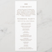 Elegantes einfaches Perl-Christliches Hochzeitspro Programm (Rückseite)