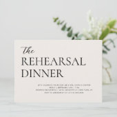 Elegantes Einfaches Probe-Dinner Einladung (Stehend Vorderseite)