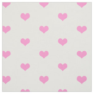 Elegantes einfaches rosa und weißes Herz-Muster Stoff