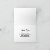 Elegantes einfaches Rot mit Gold Monogram Vielen D Dankeskarte (Innenseite)