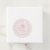 Elegantes einfaches Scallop Circle Pink Monogram T Geschenkanhänger (Beispiel)