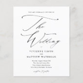 Elegantes einfaches Schwarz-Weiß-Budget Hochzeit (Vorderseite)