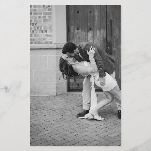 Elegantes, einfaches Schwarz-Weiß-Menü (Rückseite)