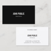 Elegantes, einfaches Schwarz-Weiß-Template Visitenkarte (Vorne/Hinten)