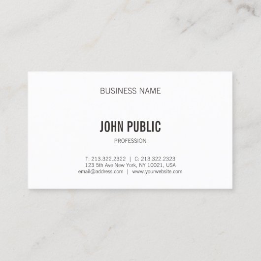 Elegantes, einfaches Schwarz-Weiß-Template Visitenkarte (Rückseite)