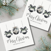 Elegantes Einfaches Schwarz-weißes Party Serviette