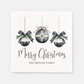 Elegantes Einfaches Schwarz-weißes Party Serviette (Vorderseite)