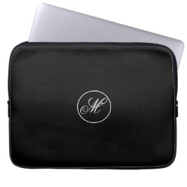 Elegantes einfaches schwarzes minimalistisches Mon Laptopschutzhülle