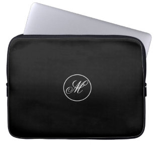 Elegantes einfaches schwarzes minimalistisches Mon Laptopschutzhülle
