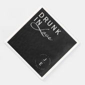 Elegantes einfaches Schwarzes Monogramm Modernes C Serviette (Ecke)