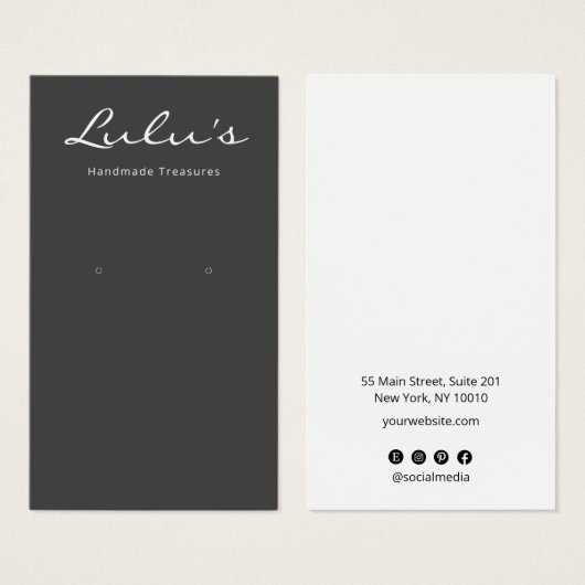 Elegantes, einfaches Schwarzes Ohrring-Display (Vorne & Hinten)