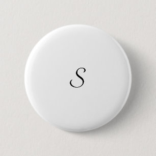 Elegantes einfaches schwarzes und weißes Monogramm Button