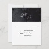 Elegantes einfaches Script Black Goth Wedding RSVP Karte (Vorderseite)