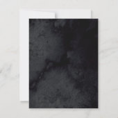 Elegantes einfaches Script Black Goth Wedding RSVP Karte (Rückseite)
