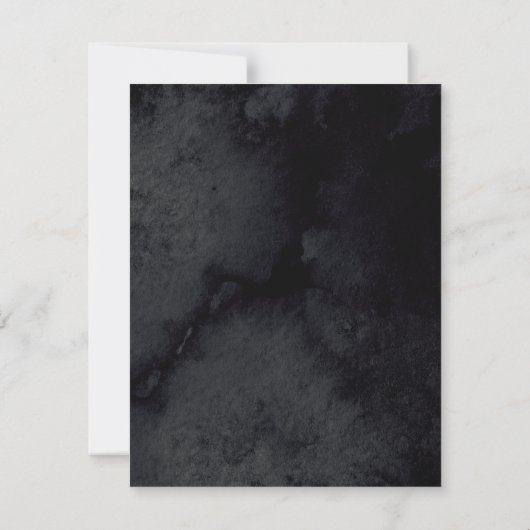 Elegantes einfaches Script Black Goth Wedding RSVP Karte (Rückseite)