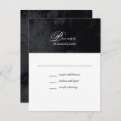 Elegantes einfaches Script Black Goth Wedding RSVP Karte (Vorne/Hinten)