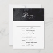 Elegantes einfaches Script Black Goth Wedding RSVP Karte (Vorderseite)