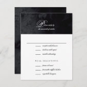 Elegantes einfaches Script Black Goth Wedding RSVP Karte (Vorne/Hinten)