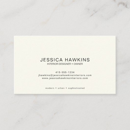 Elegantes einfaches Script Monogram Black Noir Visitenkarte (Vorderseite)