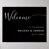 Elegantes einfaches Script-Wedding-Begrüßungszeich Poster (Vorne)