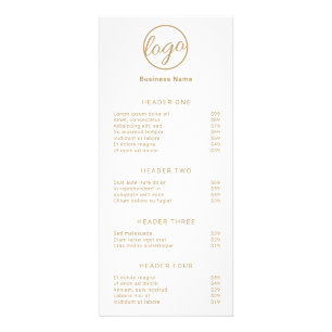 Elegantes einfaches Service-Menü Logo Gold-Preisli Werbekarte