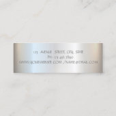 Elegantes, einfaches Silber, Pinselstriche, Grau Mini Visitenkarte (Rückseite)