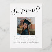 Elegantes einfaches Skript-Foto Folieneinladung (Rückseite)