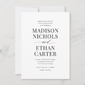 Elegantes einfaches Skript-Foto-Hochzeit Einladung (Vorderseite)