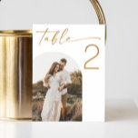 Elegantes, einfaches Skript-Foto Hochzeit Tischnummer<br><div class="desc">Elegantes,  minimalistisches Skript Foto Hochzeit Tischnummer mit Senf gelben Text. Bitte kontaktieren Sie mich,  wenn Sie weitere Informationen benötigen.</div>