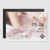 Elegantes einfaches Skript-Foto zum Hochfahren des Magneteinladung (Vorne/Hinten)