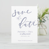 Elegantes einfaches Skript-Hochfahren speichern Si Save The Date (Stehend Vorderseite)