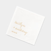 Elegantes einfaches Skript-Minimalistisches Hochze Servietten Mit Folie (Links)