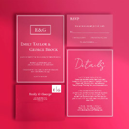 Elegantes einfaches Skript Viva Magenta Wedding De Begleitkarte