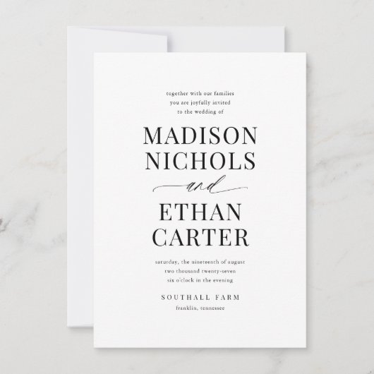 Elegantes einfaches Skriptbudget Einladung zur Hoc (Vorderseite)