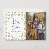 Elegantes einfaches süßes Frühlingsblumen-Osterpor Feiertagskarte (Vorderseite)